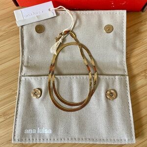 Ana Luisa Ina Herringbone Chain Necklace in Gold